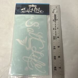 Salt Life Decal Small Surface Mount Sticker - White SAD932 Wave